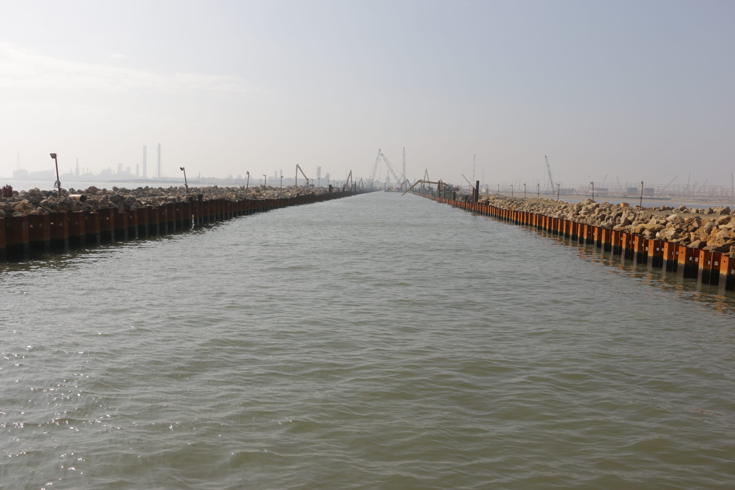 Temporary works supporting the pipeline scope.