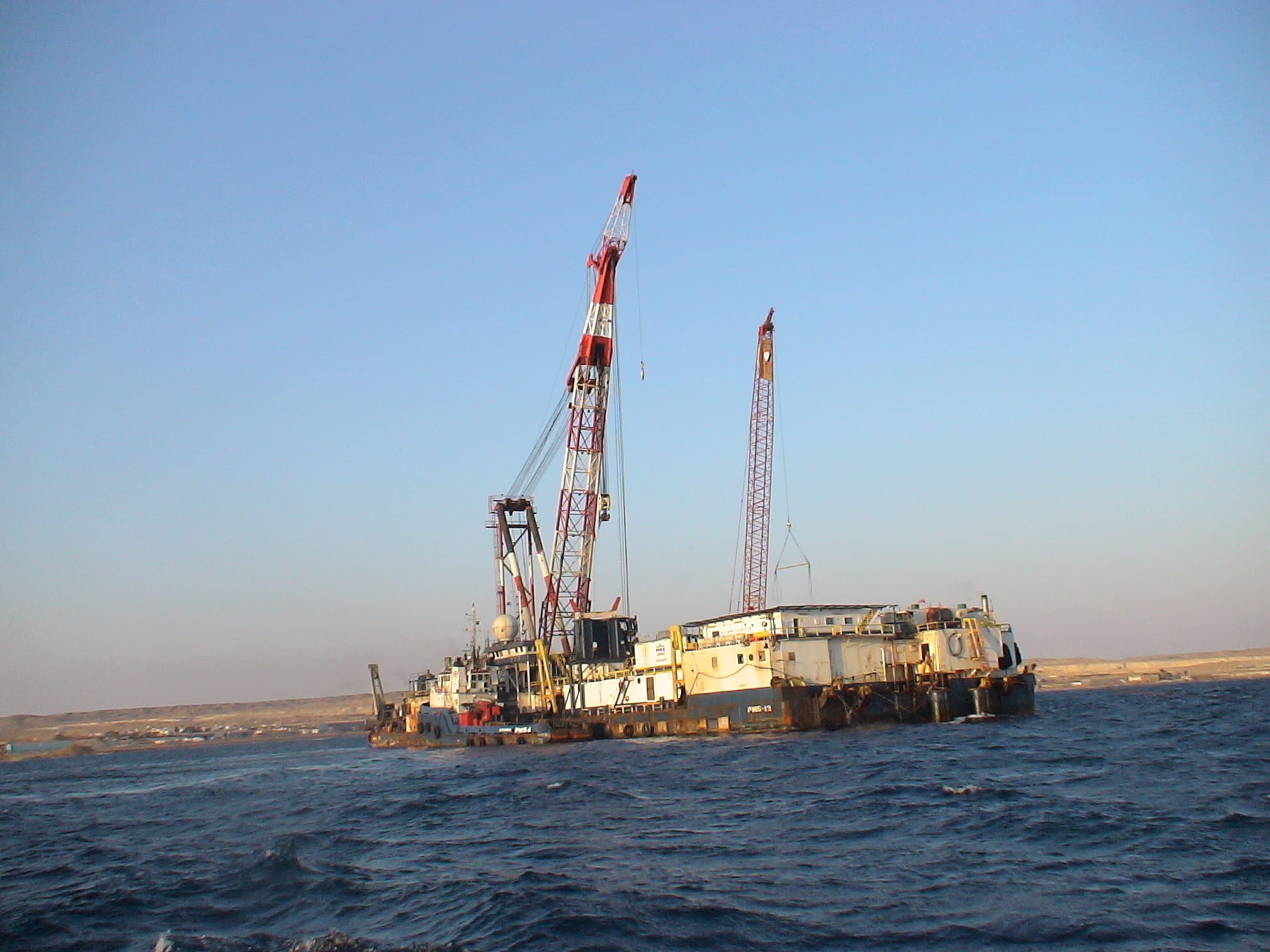 Marine spread offshore during the works.